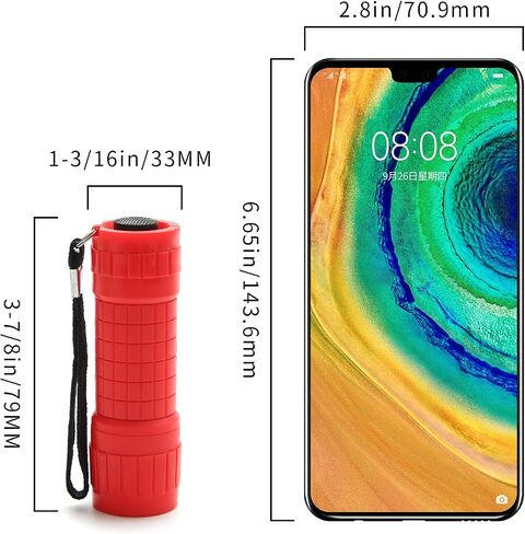 مجموعة مصابيح يدوية صغيرة من Whaply مكونة من 6 قطع، مصباح يدوي محمول بـ 9 مصابيح LED مع حبل، بطارية AAA مكونة من 18 حزمة متضمنة للأطفال/القراءة الليلية/الحفلات/التخييم/الطوارئ/الصيد (6 عبوات) in Saudi Arabia
