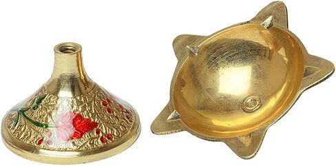 Diya Aarti Diya Deepak Punchmukhi Pooja Diya Puja Item دينية النحاس النفط مصباح بوجا ضروري للديكور المنزل المنزل بوجا كيت المنزل المعبد مندر ديوالي ديكور (5 سم) in Saudi Arabia