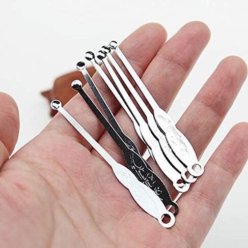 10pcs Sliver Metal Ear Spoon Earwax Curette Remover Earpick Tool Hanging Clean Tool for Ear Key Hanging Key Pendant for Adult Children in Saudi Arabia