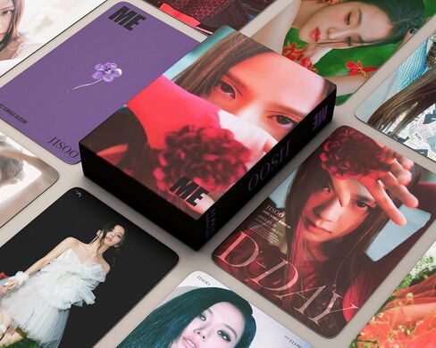 فن وير تيك مجموعة بطاقات صور من جيسو مي، 55 قطعة من البوم جيسو سولو 2023، بطاقات لومو بلون اسود وزهري، هدية لمحبي الكيه بوب للاولاد والبنات وبلينك in Kuwait