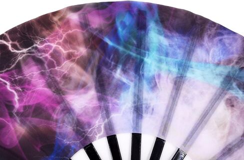 Amajiji مروحة كبيرة قابلة للطي جالاكسي، مروحة يد صينية/يابانية قابلة للطي من قماش النايلون، مراوح يدوية قابلة للطي للنساء/الرجال، هدية مهرجان مروحة اليد، مروحة يدوية قابلة للطي، مروحة رقص (AM2) in Kuwait