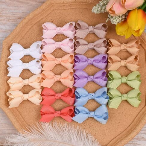 أقواس شعر من Ruyaa مقاس 2.5 سم، مشابك شعر للفتيات الصغيرات مبطنة بالكامل ولا تنزلق للشعر الناعم، مشابك للأطفال، دبابيس شعر مغطاة بالكامل، إكسسوارات شعر للفتيات الصغيرات، أقواس أطفال in Kuwait