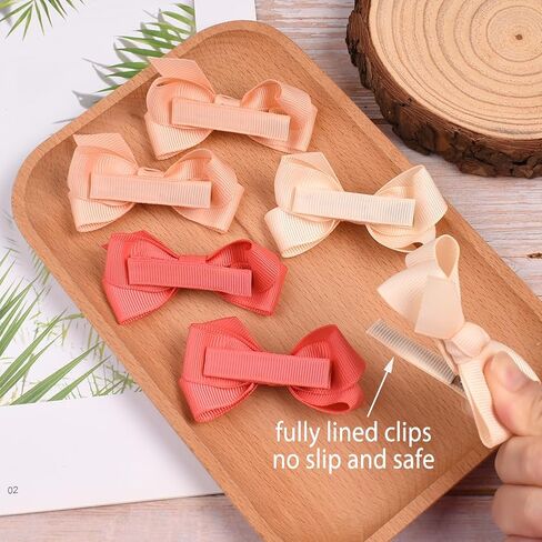 أقواس شعر من Ruyaa مقاس 2.5 سم، مشابك شعر للفتيات الصغيرات مبطنة بالكامل ولا تنزلق للشعر الناعم، مشابك للأطفال، دبابيس شعر مغطاة بالكامل، إكسسوارات شعر للفتيات الصغيرات، أقواس أطفال in Kuwait