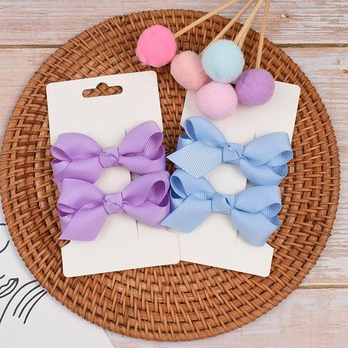 أقواس شعر من Ruyaa مقاس 2.5 سم، مشابك شعر للفتيات الصغيرات مبطنة بالكامل ولا تنزلق للشعر الناعم، مشابك للأطفال، دبابيس شعر مغطاة بالكامل، إكسسوارات شعر للفتيات الصغيرات، أقواس أطفال in Kuwait