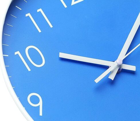 Epy Huts ساعة حائط تعمل بالبطارية في الأماكن المغلقة غير موقوتة صامتة كوارتز ساعة حائط حركة هادئة للمكتب والحمام وغرفة المعيشة ديكور 10 بوصة أزرق داكن in Kuwait