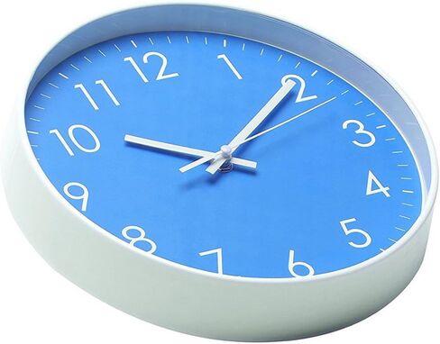 Epy Huts ساعة حائط تعمل بالبطارية في الأماكن المغلقة غير موقوتة صامتة كوارتز ساعة حائط حركة هادئة للمكتب والحمام وغرفة المعيشة ديكور 10 بوصة أزرق داكن in Kuwait