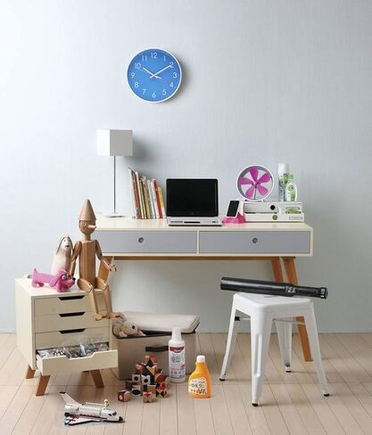 Epy Huts ساعة حائط تعمل بالبطارية في الأماكن المغلقة غير موقوتة صامتة كوارتز ساعة حائط حركة هادئة للمكتب والحمام وغرفة المعيشة ديكور 10 بوصة أزرق داكن in Kuwait