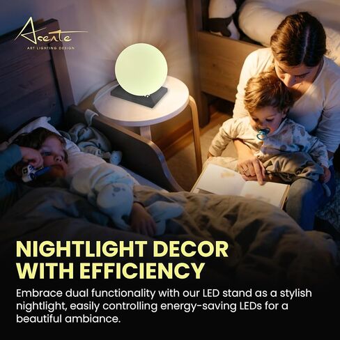 ASENTE 36 قاعدة مضاءة بإضاءة LED بيضاء لفن الزجاج - شاشة كريستال، قاعدة أكريليك مضاءة، مزهرية زجاجية للحامل المركزي، حامل قاعدة للحرف اليدوية والديكورات الأخرى، 4.5 فولت تيار متردد/USB، أسود غير لامع in Kuwait