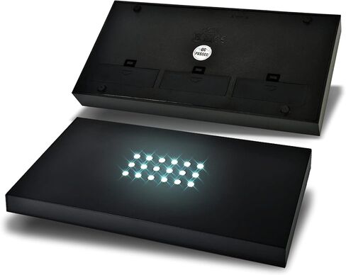 ASENTE 36 قاعدة مضاءة بإضاءة LED بيضاء لفن الزجاج - شاشة كريستال، قاعدة أكريليك مضاءة، مزهرية زجاجية للحامل المركزي، حامل قاعدة للحرف اليدوية والديكورات الأخرى، 4.5 فولت تيار متردد/USB، أسود غير لامع in Kuwait