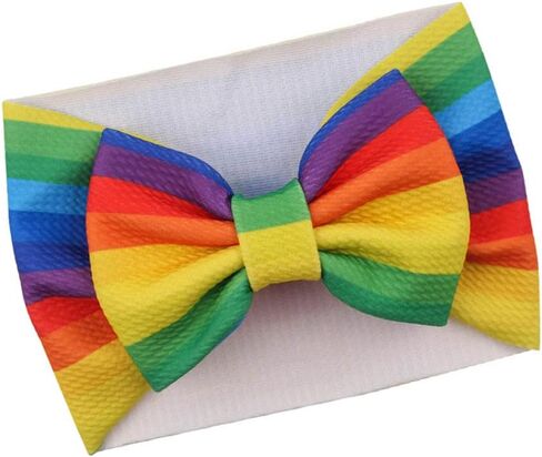 BBTDIN Baby Rainbow Headband Turban With Bow Girls Rainbow Hair Band Bowknot JBC19 (Turban-B) in Saudi Arabia