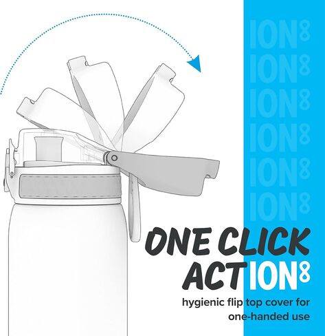 Ion8 Stainless Steel Water Bottle - Food-Safe and Odor Resistant - Fits Car Cup Holders, Backpack Pockets and More, 20 oz / 600 ml (Pack of 1) - OneTouch 2.0 - Teal 2.0 in Saudi Arabia
