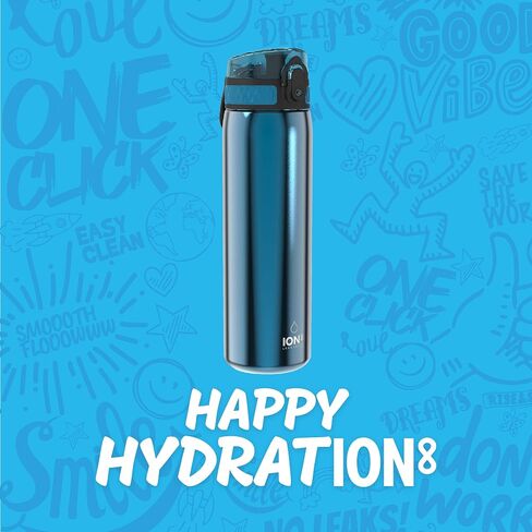 Ion8 Stainless Steel Water Bottle - Food-Safe and Odor Resistant - Fits Car Cup Holders, Backpack Pockets and More, 20 oz / 600 ml (Pack of 1) - OneTouch 2.0 - Teal 2.0 in Saudi Arabia