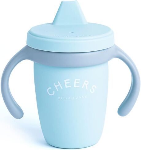 كوب بيلا تونو هابي سيبي - أكواب سيبي انتقالية للأطفال بعمر 6 أشهر فما فوق، أكواب سيبي للأطفال والرضع بمقابض قابلة للإزالة وغير سامة، سيليكون خالٍ من مادة BPA، سيبين جميلة، 8 أونصة in Kuwait
