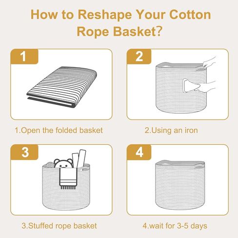 سلال تخزين بروفيو قوس قزح، صناديق تخزين الألعاب لحضانة الأطفال، سلة منسوجة من الحبال للأرفف، مناشف الملابس، سلة تخزين الجوارب مع مقابض، 14.5 × 9.8 × 8.6 بوصة، 3 عبوات in Kuwait