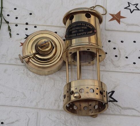 Miner Lamp Oil Solid Brass 100% Working Nights Costume Props Lamp Table Decor for Home Wedding Party Halloween Birthday Beautiful Gift Toy for Women Girl (Gold) in Saudi Arabia