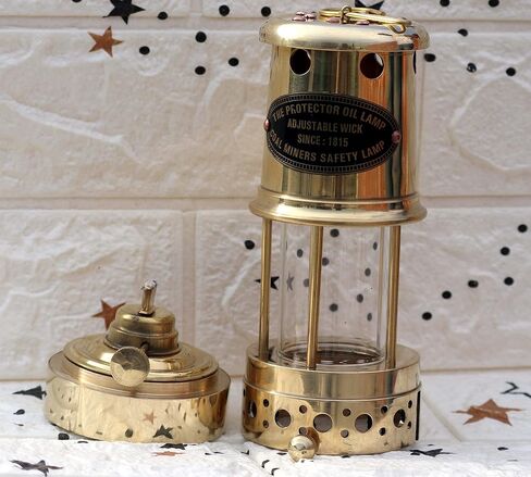 Miner Lamp Oil Solid Brass 100% Working Nights Costume Props Lamp Table Decor for Home Wedding Party Halloween Birthday Beautiful Gift Toy for Women Girl (Gold) in Saudi Arabia