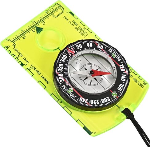 Hiking Compass for Kids, Lightweight Orienteering Compass of Field and Exploration Survival Gear, Professional Boy Scout Compass for Outdoor and Camping Accessories in Kuwait