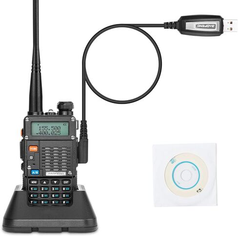 BAOFENG UV-5R 8-Watt Radio (UV-5R 3rd Gen) with Programming Cable and High-gain Antenna, Long Range Handheld Ham Radio with Earpiece and Hand Microphone (2 Pack) in Kuwait