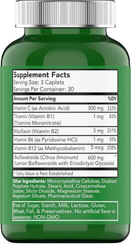 tnvitamins Tinnicare: تركيبة شاملة لتخفيف رنين الأذن مع بيوفلافونويد الليمون وفيتامين C وفيتامينات B1 وB2 وB6 وB12 | 90 كبسولة in Kuwait