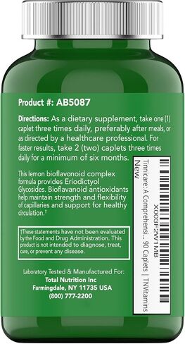 tnvitamins Tinnicare: تركيبة شاملة لتخفيف رنين الأذن مع بيوفلافونويد الليمون وفيتامين C وفيتامينات B1 وB2 وB6 وB12 | 90 كبسولة in Kuwait