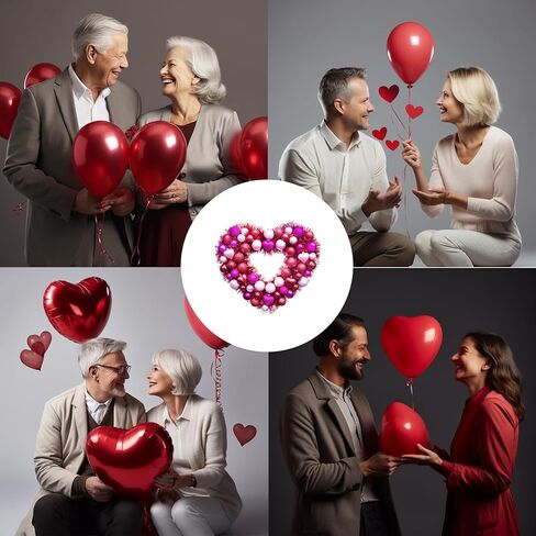 15'' Valentines Day Heart Wreath, Wedding Party Love Wreath Decorations, Valentines Heart Door Wreath for Front Door Wall Window Decor in Kuwait