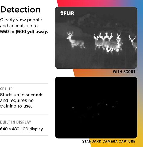 FLIR Scout TKx - منظار أحادي مدمج للتصوير الحراري/الأشعة تحت الحمراء لمشاهدة الحياة البرية والصيد والأنشطة الخارجية in Kuwait