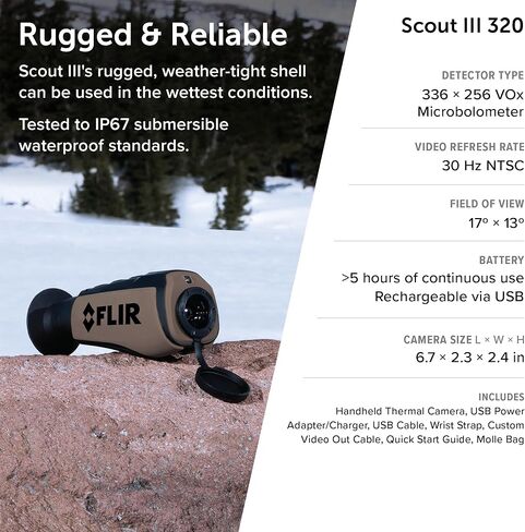 FLIR Scout TKx - منظار أحادي مدمج للتصوير الحراري/الأشعة تحت الحمراء لمشاهدة الحياة البرية والصيد والأنشطة الخارجية in Kuwait