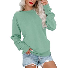 BeadChica Womens Casual Crewneck Sweatshirt Long Sleeve Tops Cute Pullover Loose Fit