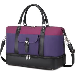 Weekender Bags for Women Canvas Travel Duffel Bag Carry on Shoulder Bag with Leather Shoes Compartment for Men Gray in Kuwait