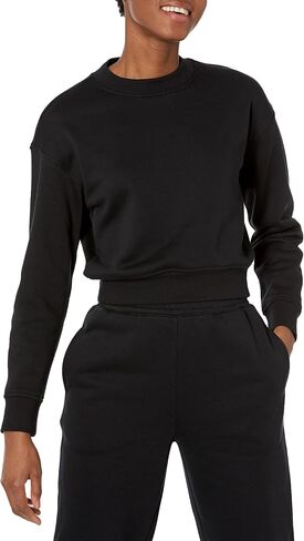 Amazon Essentials Women's Crop Drop Shoulder Sweatshirt (Available in Plus Size) in Kuwait