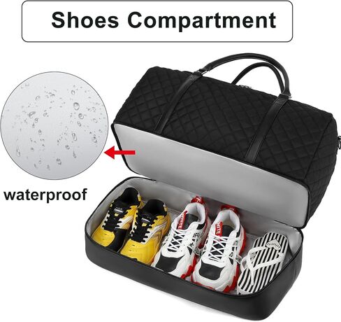 حقيبة سفر لعطلة نهاية الأسبوع من القماش الخشن للحمل مجموعة حقائب حمل من القماش الخشن سعة 42 لترًا مع حجرة للأحذية 3 قطع للنساء والرجال وصالة الألعاب الرياضية مع حقيبة فاني وحقيبة مكياج in Kuwait