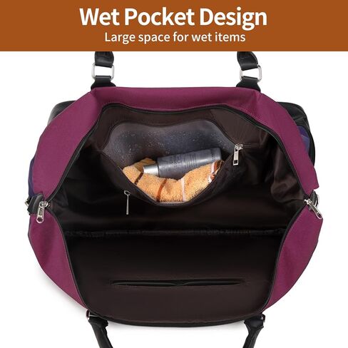 Weekender Bags for Women Canvas Travel Duffel Bag Carry on Shoulder Bag with Leather Shoes Compartment for Men Gray in Kuwait