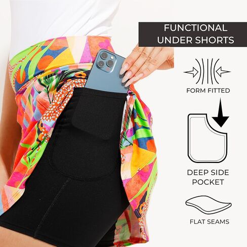 Dona Jo Ultimate Women Skirt/Skort - A-line Tennis Skirt w/Shorts & Pockets for Sports & Active Wear Clothing in Kuwait