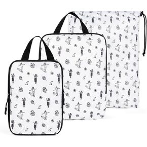Compression Packing Cubes | Travel Set - Packing Cube Organizers Plus One Laundry or Shoe Bag | Keep your Travel Essentials Organized