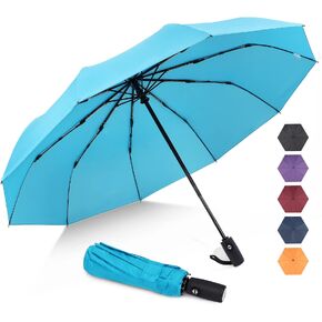 ZOMAKE Travel Umbrella Compact - 10 Ribs Portable Collapsible Umbrellas for Rain Windproof - Paraguas Automatic Small Folding Umbrella Lightweight Packable Umbrella for Women Men