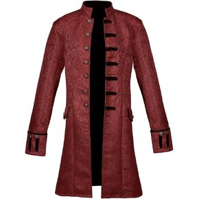 Kahbin Men Steampunk Costume Tailcoat Jacket Vintage Medieval Costume Gothic Vampire Trench Coat Frock Halloween Costume in Saudi Arabia