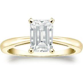 خاتم خطوبة ألماس سوليتير من الذهب الأصفر عيار 14 قيراط من Diamond Wish (1/4-1 قيراط tw، أبيض، I1-I2) مجموعة من 4 شقوق، مقاس 4-9 in Saudi Arabia