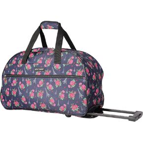 Betsey Johnson Designer Carry On Luggage Collection - Lightweight Pattern 22 Inch Duffel Bag- Weekender Overnight Business Travel Suitcase with 2- Rolling Spinner Wheels (Flamingo Strut) in Kuwait
