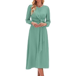 فستان XIONGMEI نسائي خريفي غير رسمي بأكمام طويلة 2023 برباط عنق وخصر وسحاب عادي ماكسي لحفلات الزفاف وحفلات الكوكتيل in Kuwait