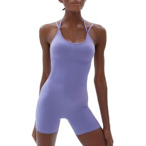 جمبسوت PUMIEY للنساء بأشرطة مزدوجة، قطعة واحدة من ملابس Unitard Rompers بدون خياطة، مجموعة ملابس من قطعة واحدة in Kuwait