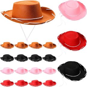 20 Pcs Children's Cowboy Hats Kids Party Cowboy Felt Hats Cowgirl Hats for Western Halloween Birthday Costume
