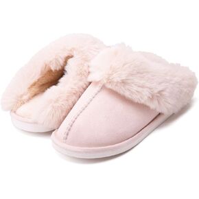 Epsion Womens Winter Warm Slipper Faux Fur Fluffy Slip-On House Slippers Suede Plush Lined/Anti-Skid Sole Indoor Outdoor in Kuwait