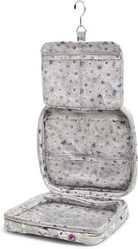 Vera Bradley Women's Performance Twill Zip Hanging Travel Organizer Accessory, Cloud Gray Paisley, One Size in Saudi Arabia