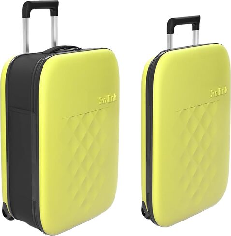 Rollink Flex Vega Cabin Plus Fully Collapsible Suitcase - Hardshell, Silent, Coated Wheels for Smooth Gliding, Scratch, Water & Impact Resistant Carry-On 21-Inch (11.8 Gal volume), Atlantic Blue in Kuwait