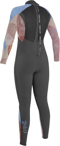 Women's Epic 3/2mm Back Zip Full Wetsuit, Graphite/Desert Bloom/Drift Blue, 10 in Saudi Arabia