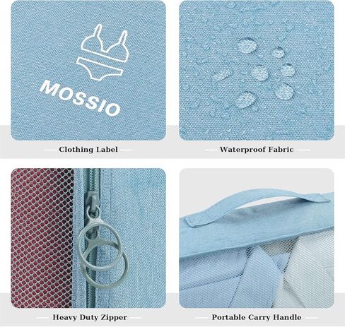 Mossio 7 Set Travel Packing Cubes - Various Size Luggage Organizers with Toiletry Bag, Laundry Bag & Shoe Bag in Kuwait