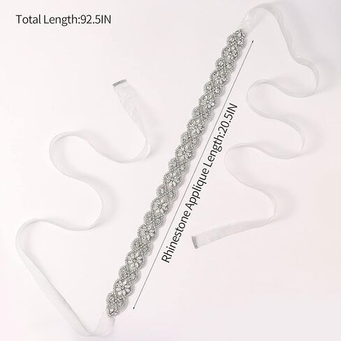 Yanstar اليدوية حزام ثوب الزفاف أحزمة الزفاف والزنانير كريستال شريط مرصع بحجر الراين حزام لفستان الزفاف وصيفه الشرف فساتين حفلات in Kuwait