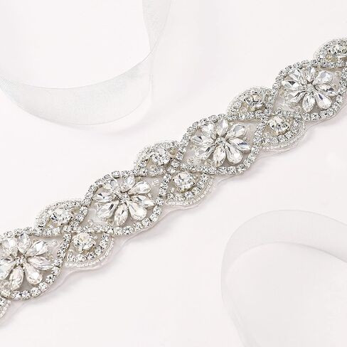 Yanstar اليدوية حزام ثوب الزفاف أحزمة الزفاف والزنانير كريستال شريط مرصع بحجر الراين حزام لفستان الزفاف وصيفه الشرف فساتين حفلات in Kuwait