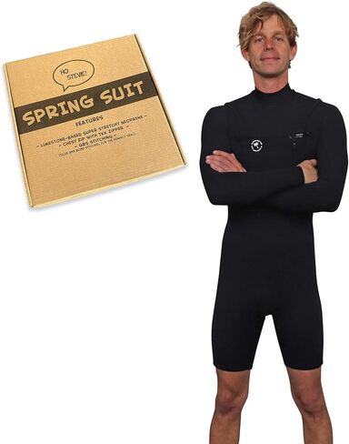 Ho Stevie! Men’s Long Sleeve Short Leg Surfing Springsuit - Chest Zip Spring Suit - Warm Superstretch 2mm Neoprene w/GBS Seams in Saudi Arabia
