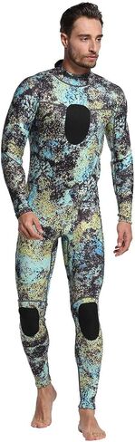 بدلة غطس رجالي من Nataly Osmann 3 مم / 1.5 مم من النيوبرين لكامل الجسم قطعة واحدة مموهة للغوص للرياضات المائية وصيد الأسماك بالرمح والغطس والسباحة وركوب الأمواج in Kuwait